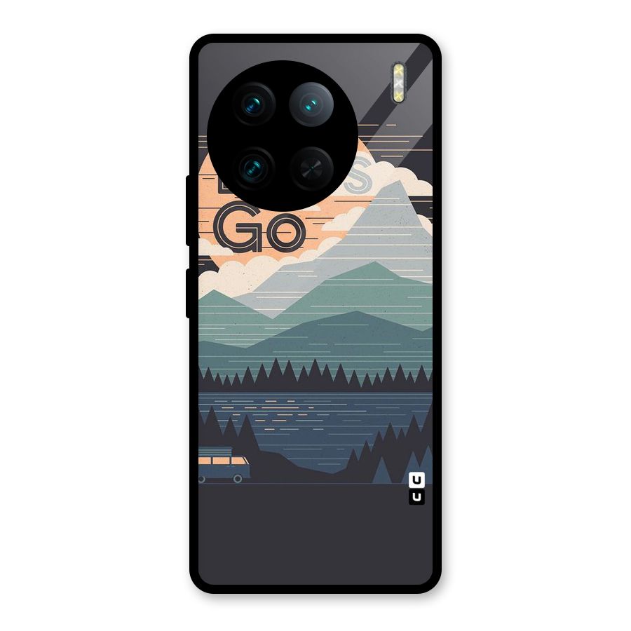 Abstract Travel Glass Back Case for Vivo X90 Pro