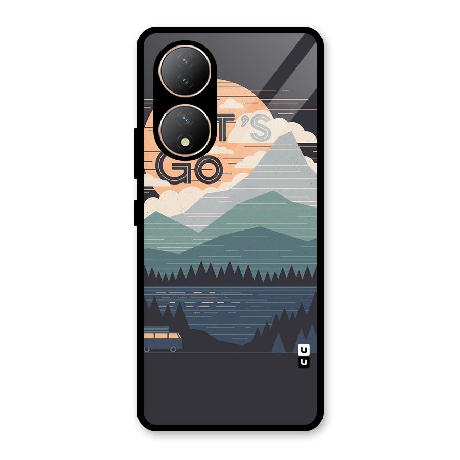 Abstract Travel Glass Back Case for Vivo Y100A