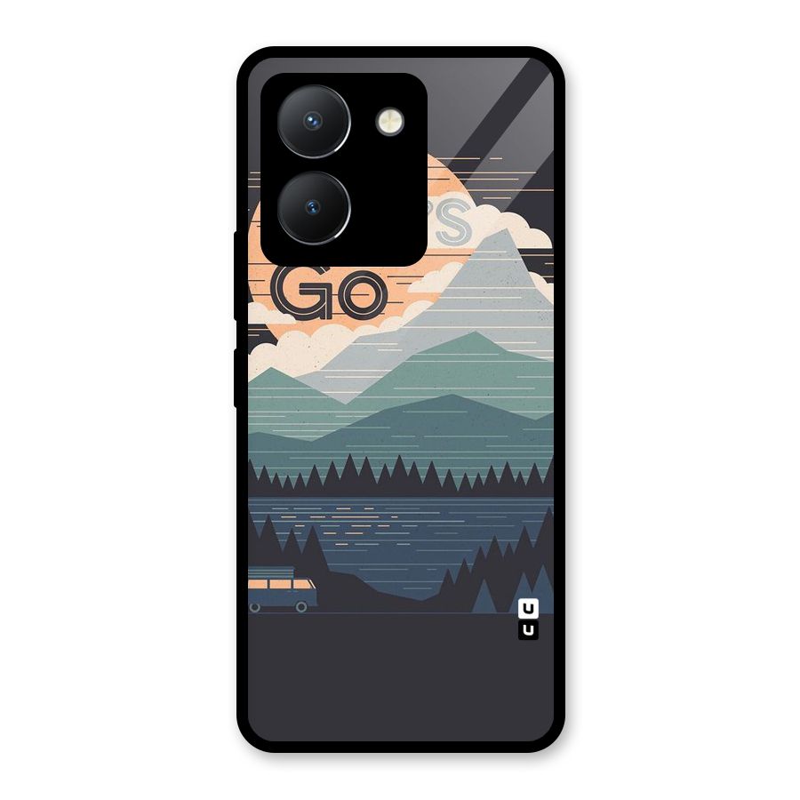 Abstract Travel Glass Back Case for Vivo Y36