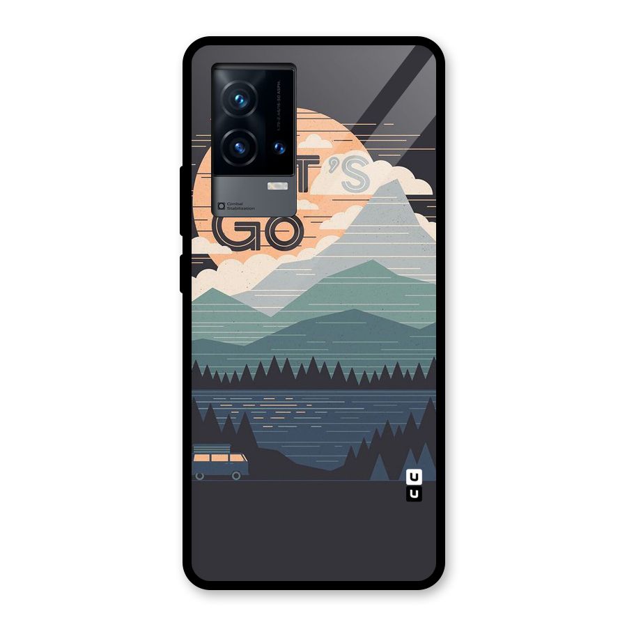 Abstract Travel Glass Back Case for iQOO 9 5G