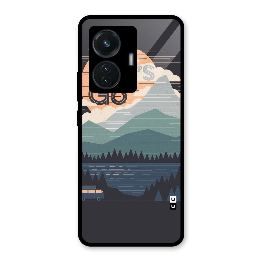 Abstract Travel Glass Back Case for iQOO Z6 44W