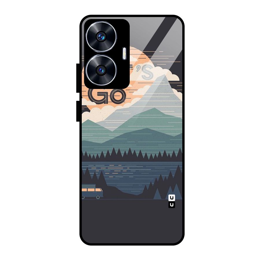 Abstract Travel Glass Back Case for realme C55
