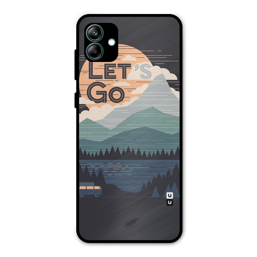 Abstract Travel Metal Back Case for Galaxy A04