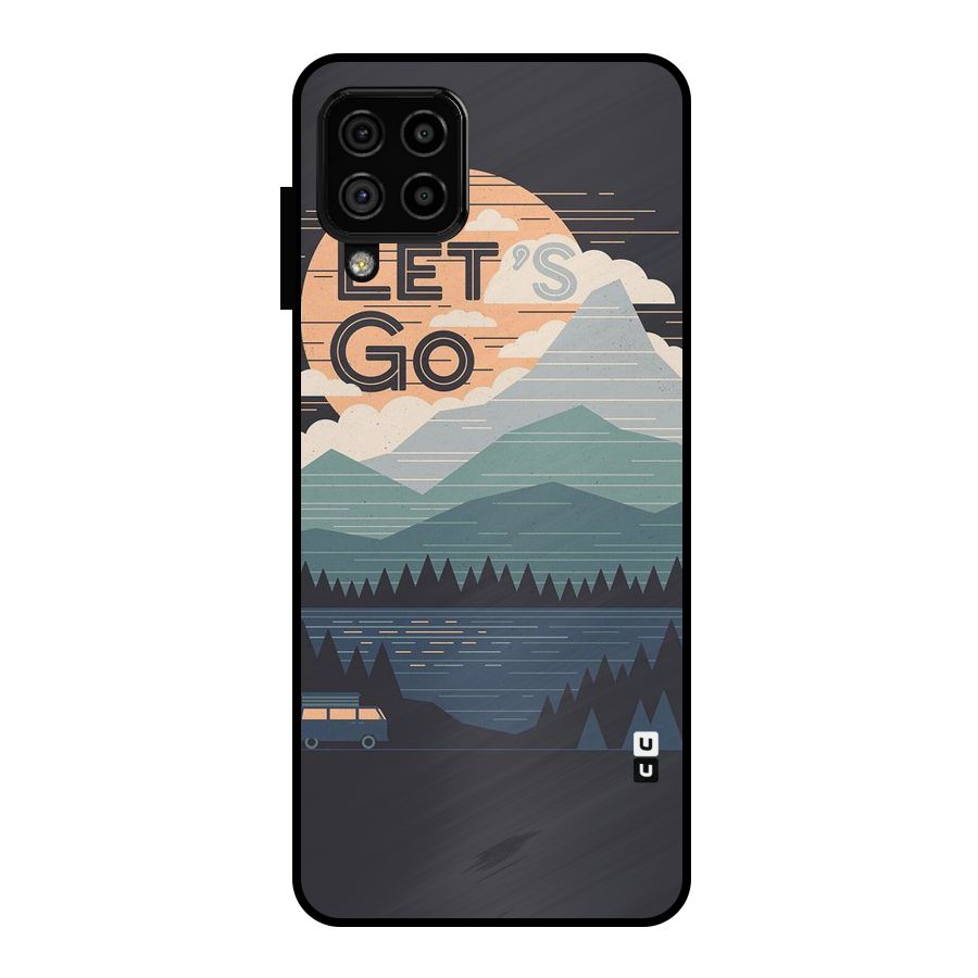 Abstract Travel Metal Back Case for Galaxy A22 4G
