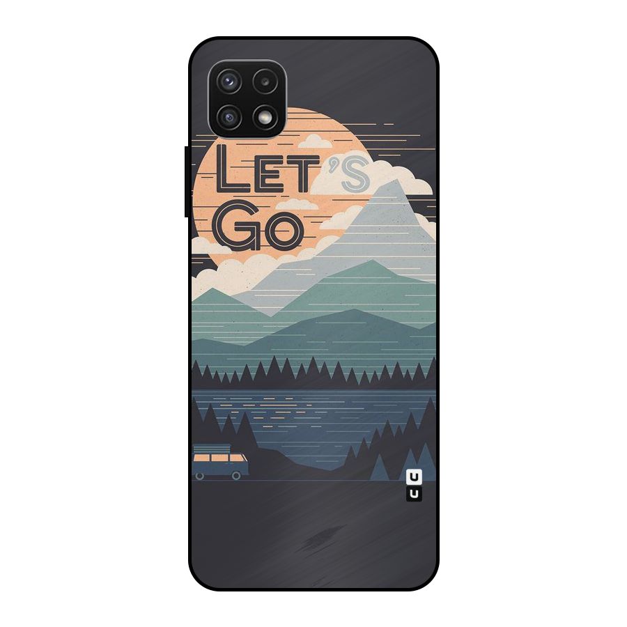 Abstract Travel Metal Back Case for Galaxy A22 5G
