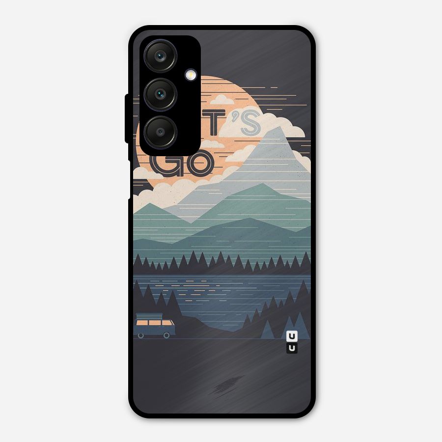 Abstract Travel Metal Back Case for Galaxy A25 5G