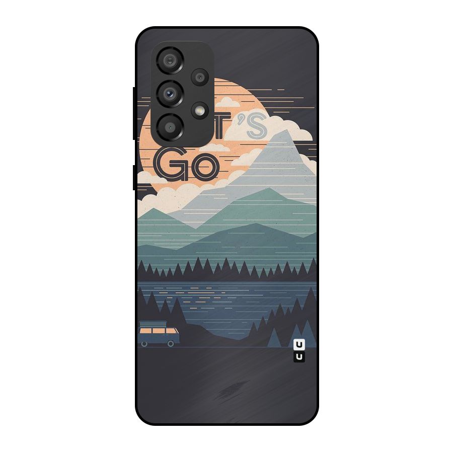 Abstract Travel Metal Back Case for Galaxy A33 5G