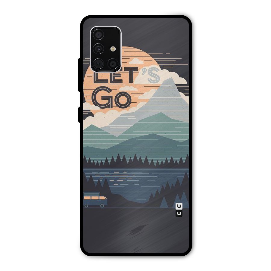 Abstract Travel Metal Back Case for Galaxy A51