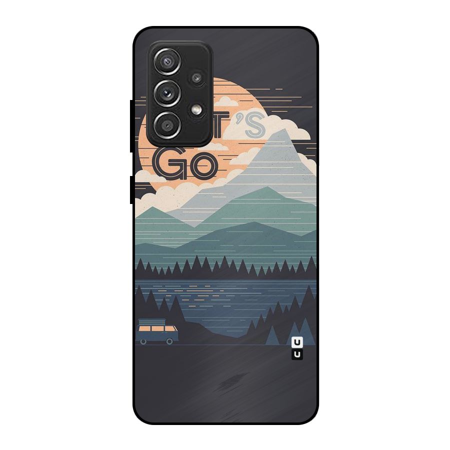 Abstract Travel Metal Back Case for Galaxy A52s 5G