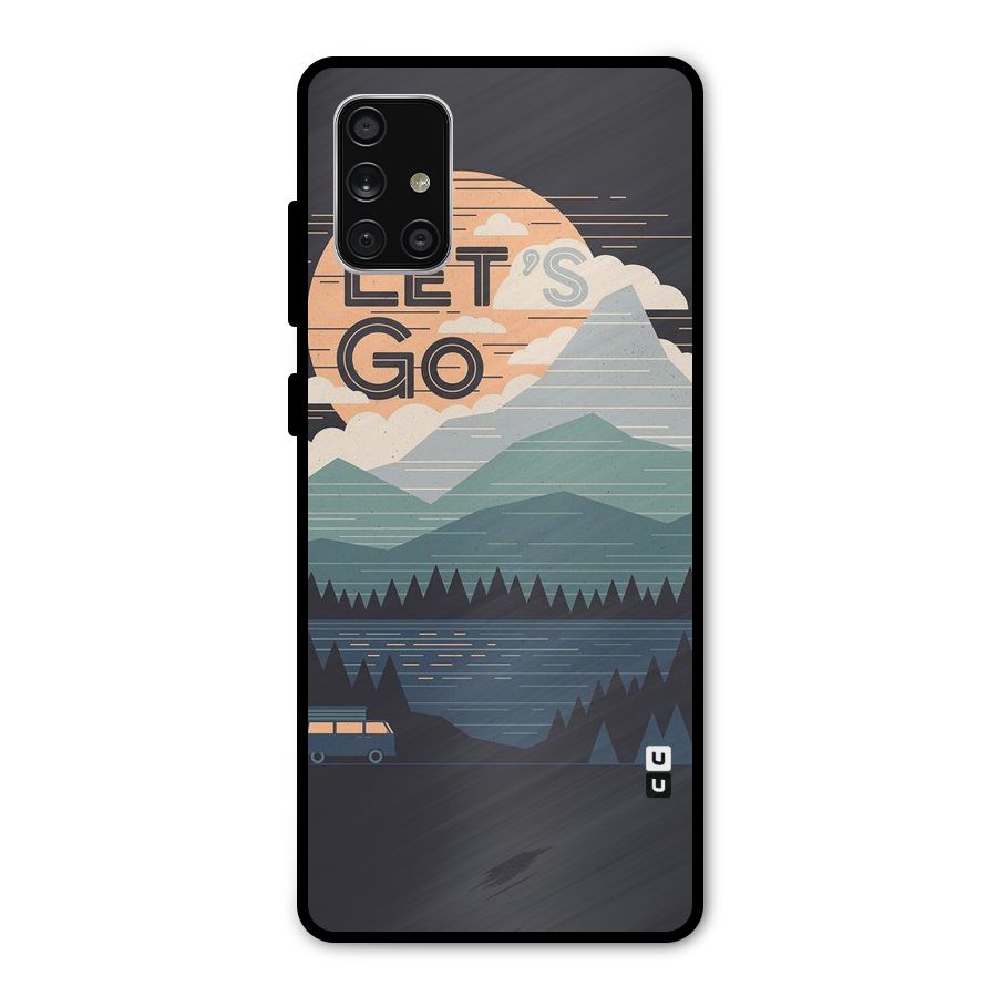 Abstract Travel Metal Back Case for Galaxy A71