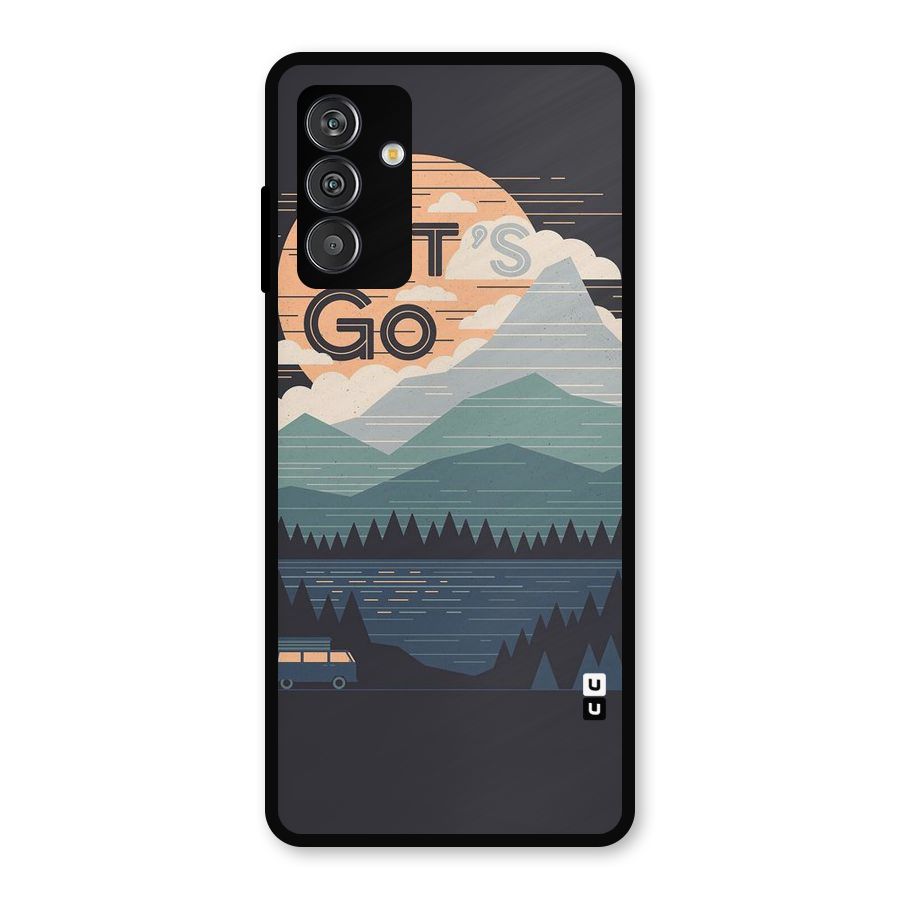 Abstract Travel Metal Back Case for Galaxy M14 5G