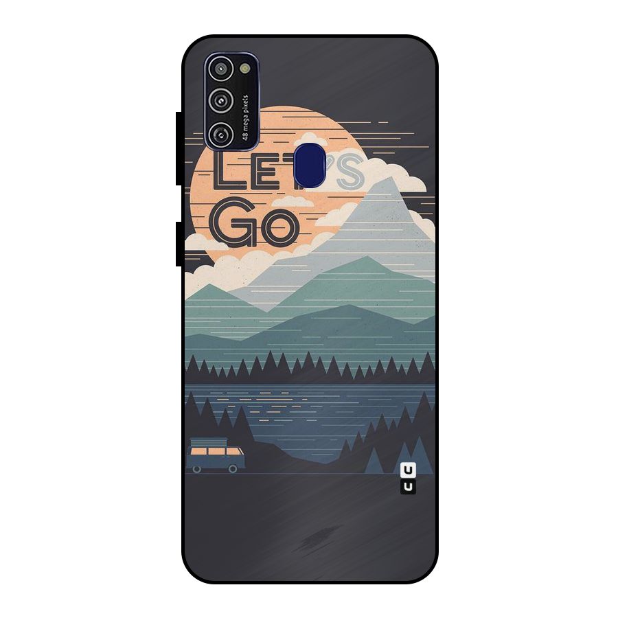 Abstract Travel Metal Back Case for Galaxy M30s