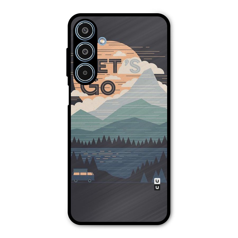 Abstract Travel Metal Back Case for Galaxy M35