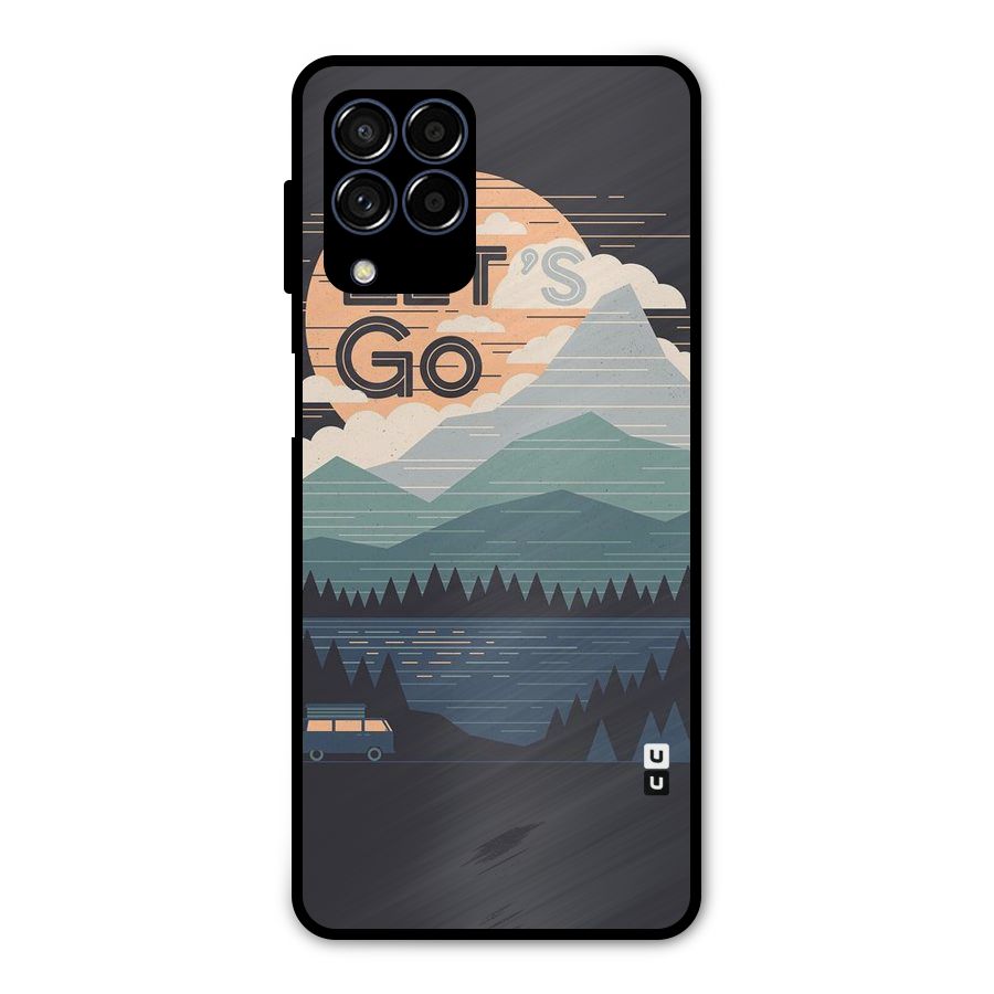 Abstract Travel Metal Back Case for Galaxy M53 5G