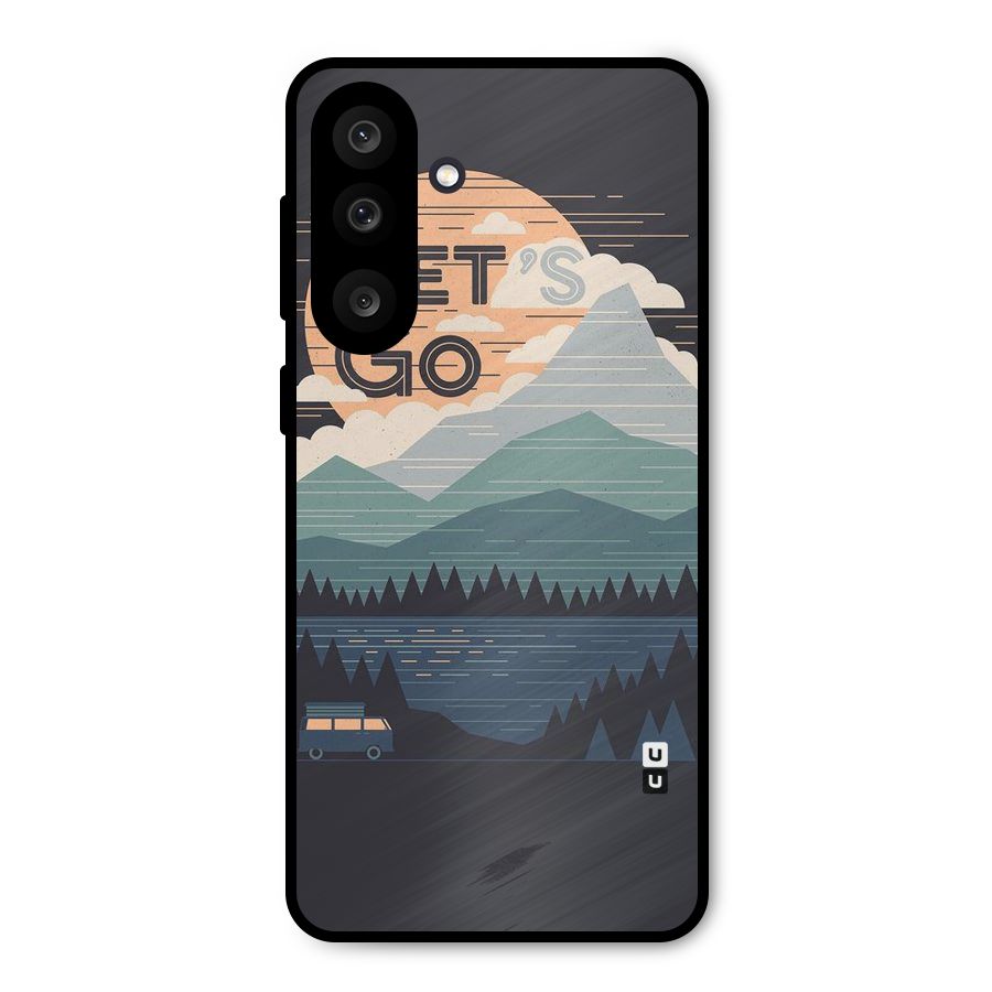 Abstract Travel Metal Back Case for Galaxy M56