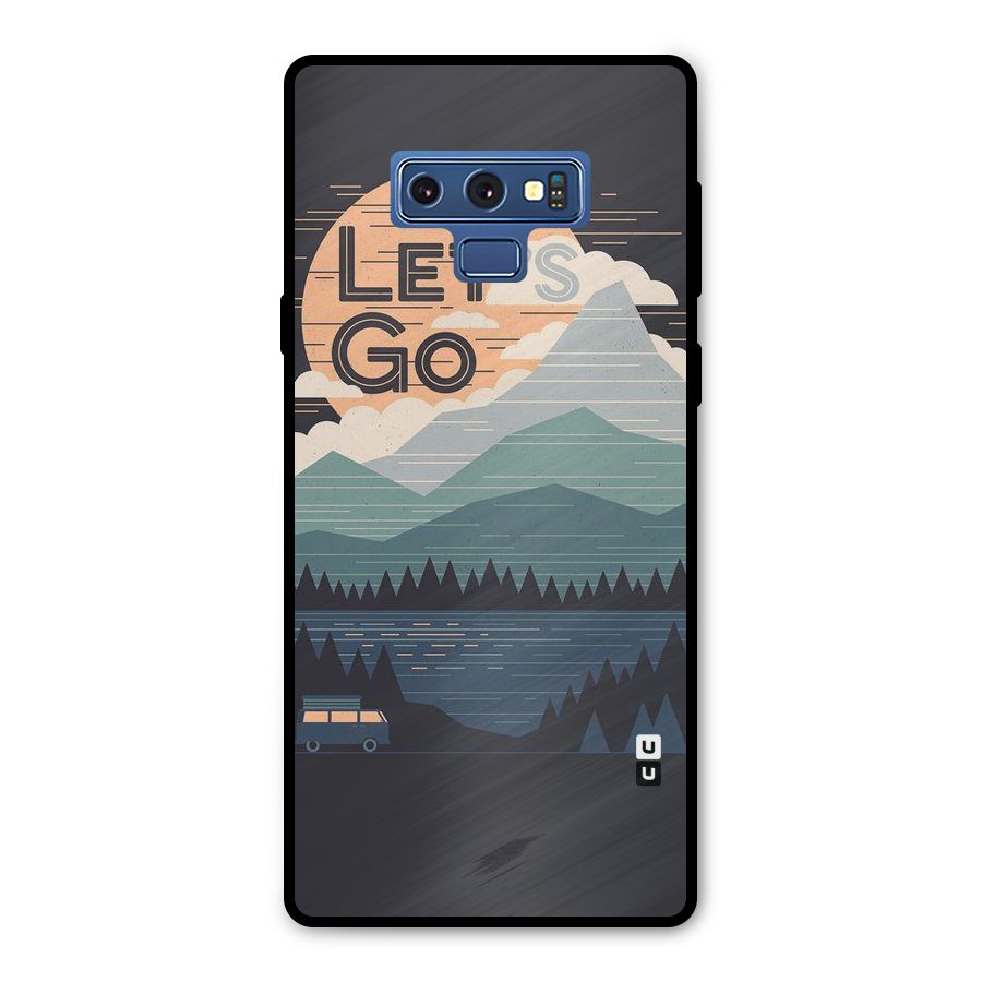 Abstract Travel Metal Back Case for Galaxy Note 9