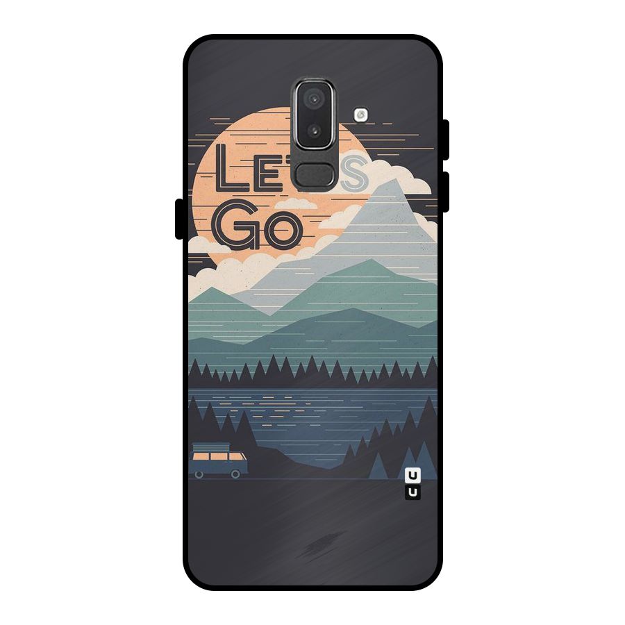 Abstract Travel Metal Back Case for Galaxy On8 (2018)