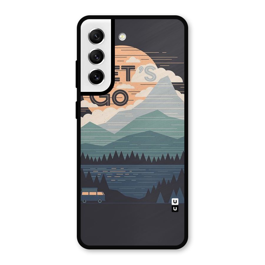 Abstract Travel Metal Back Case for Galaxy S21 FE 5G