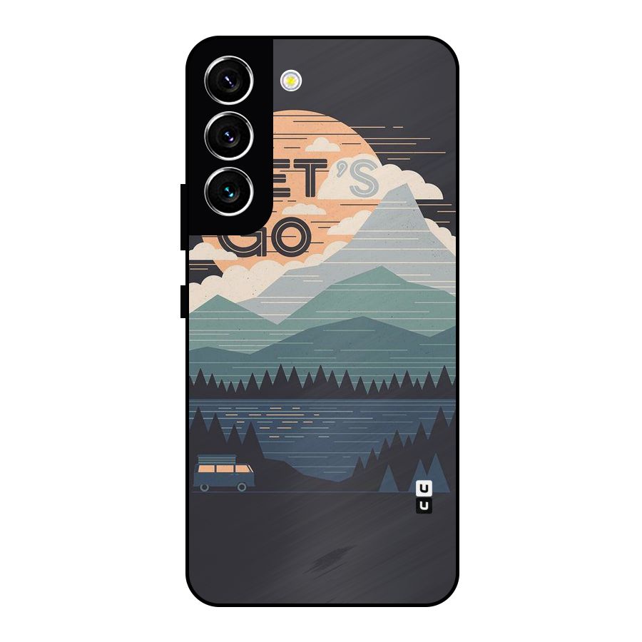 Abstract Travel Metal Back Case for Galaxy S22 5G