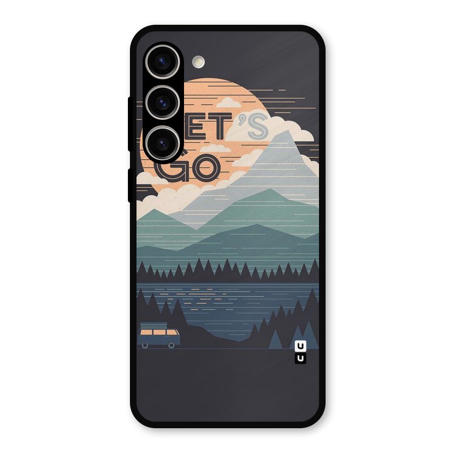Abstract Travel Metal Back Case for Galaxy S23 Plus