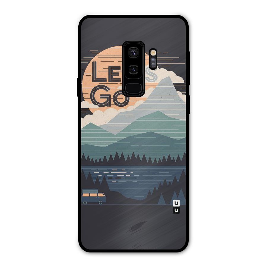 Abstract Travel Metal Back Case for Galaxy S9 Plus