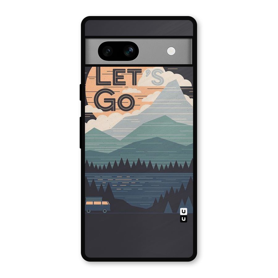 Abstract Travel Metal Back Case for Google Pixel 7a