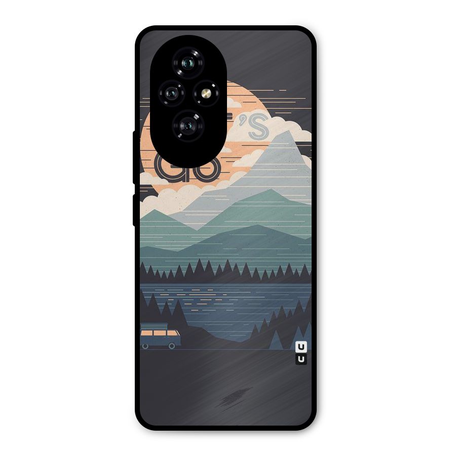 Abstract Travel Metal Back Case for Honor 200