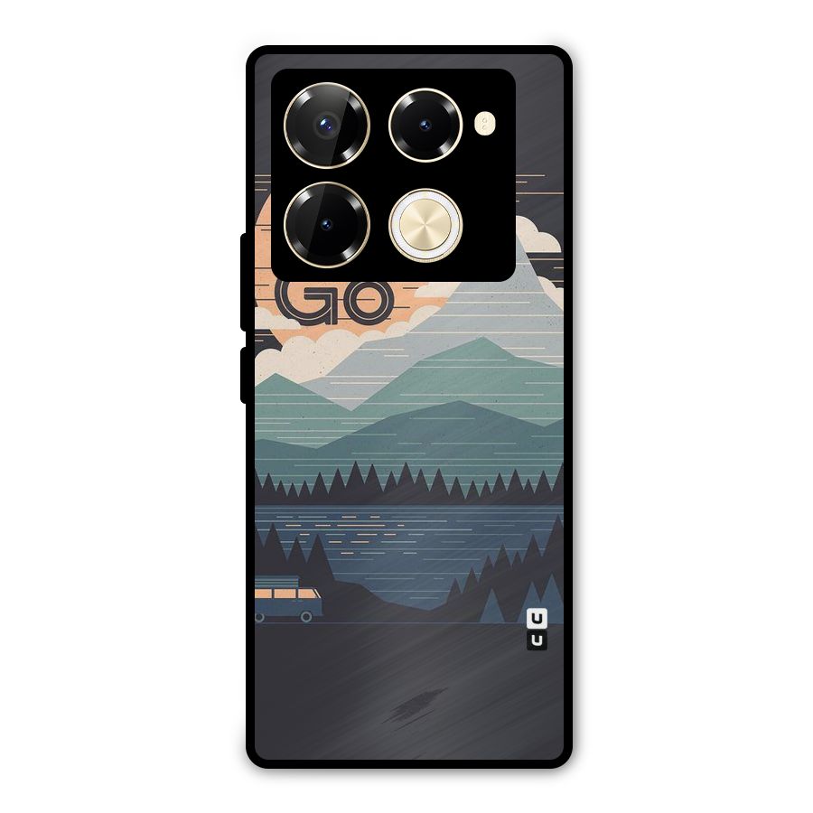 Abstract Travel Metal Back Case for Infinix Note 40 Pro