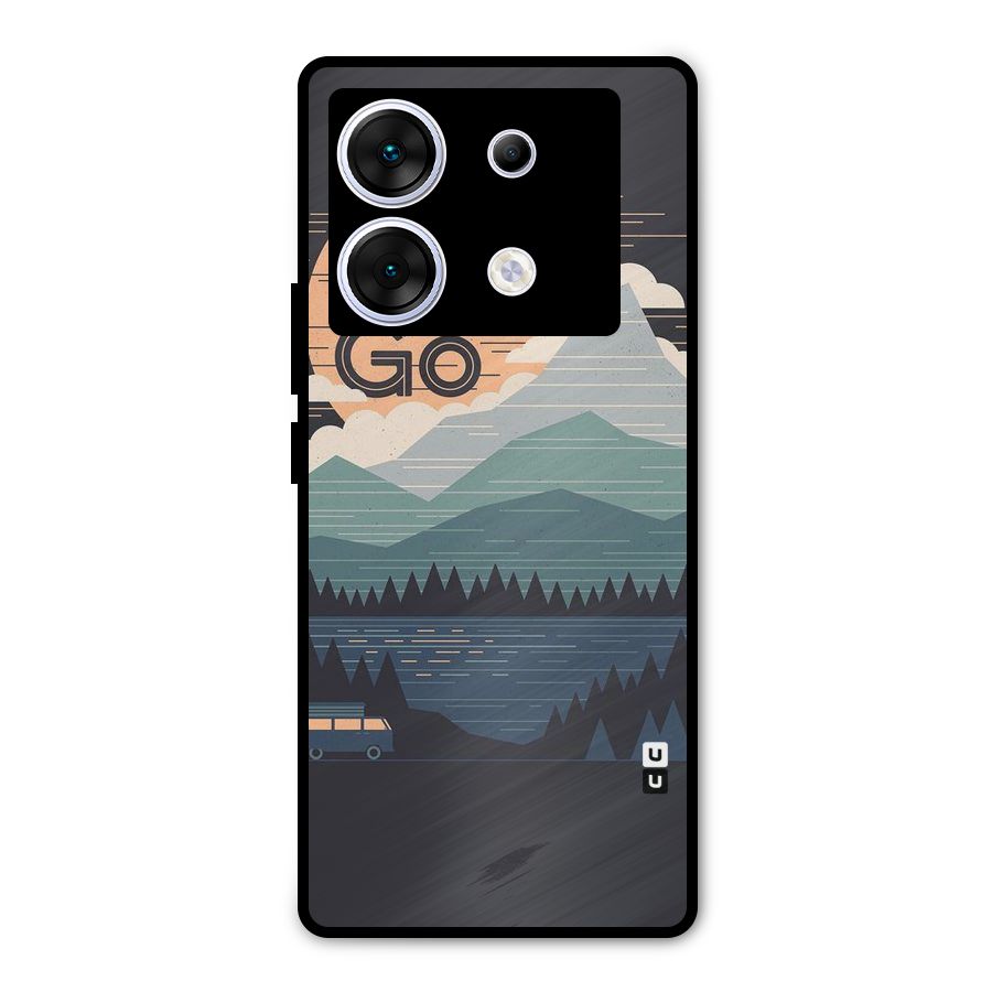 Abstract Travel Metal Back Case for Infinix Zero 30 5G