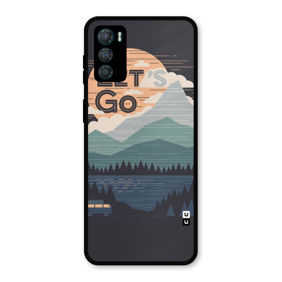 Abstract Travel Metal Back Case for Moto G42