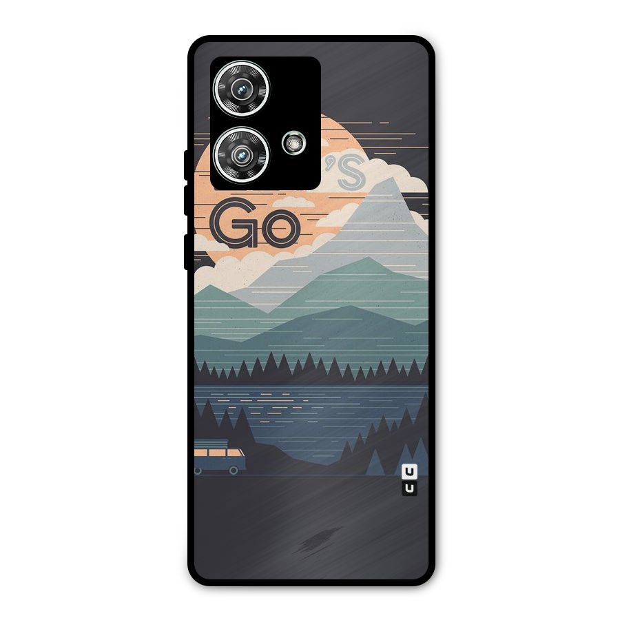 Abstract Travel Metal Back Case for Motorola Edge 40 Neo