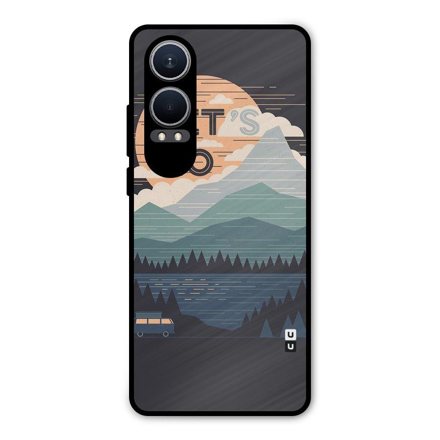 Abstract Travel Metal Back Case for OnePlus Nord CE4 Lite