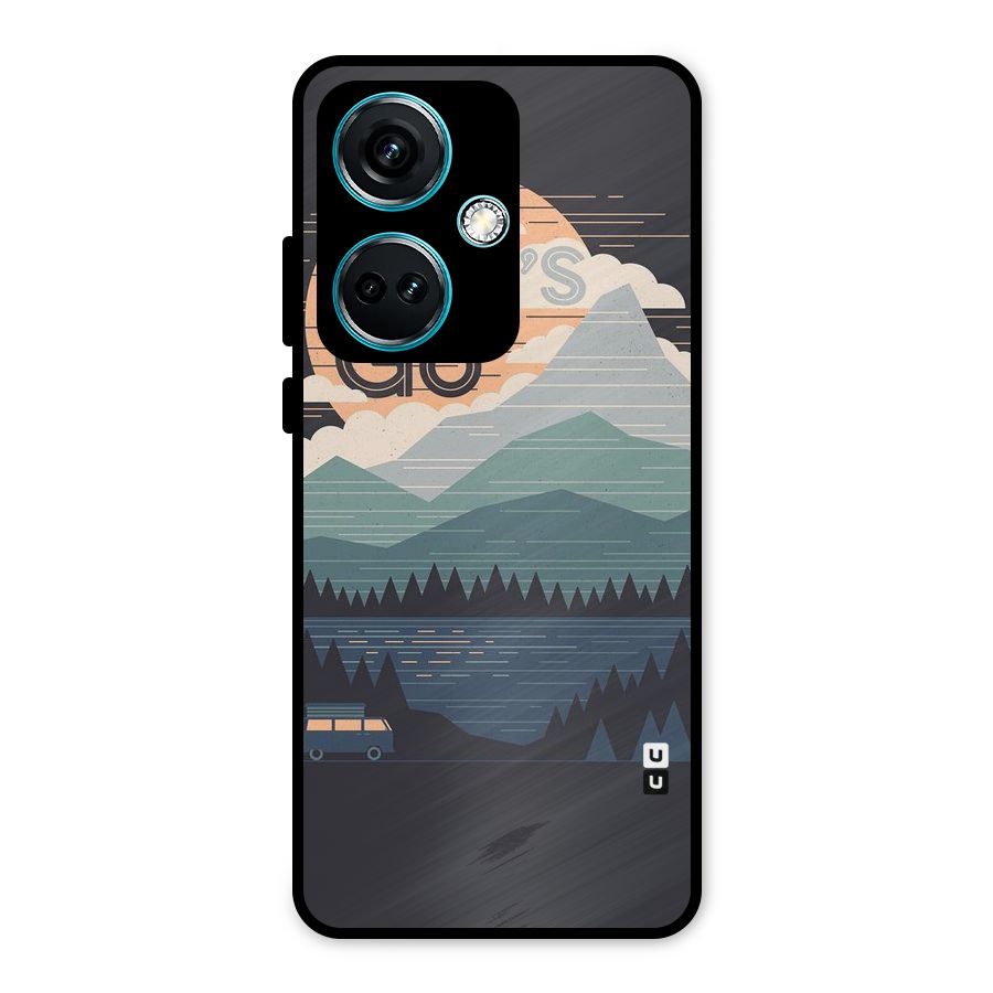 Abstract Travel Metal Back Case for OnePlus Nord CE 3 5G