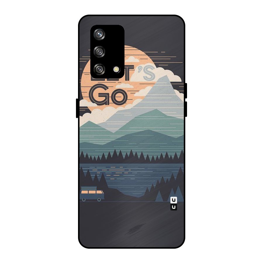 Abstract Travel Metal Back Case for Oppo F19
