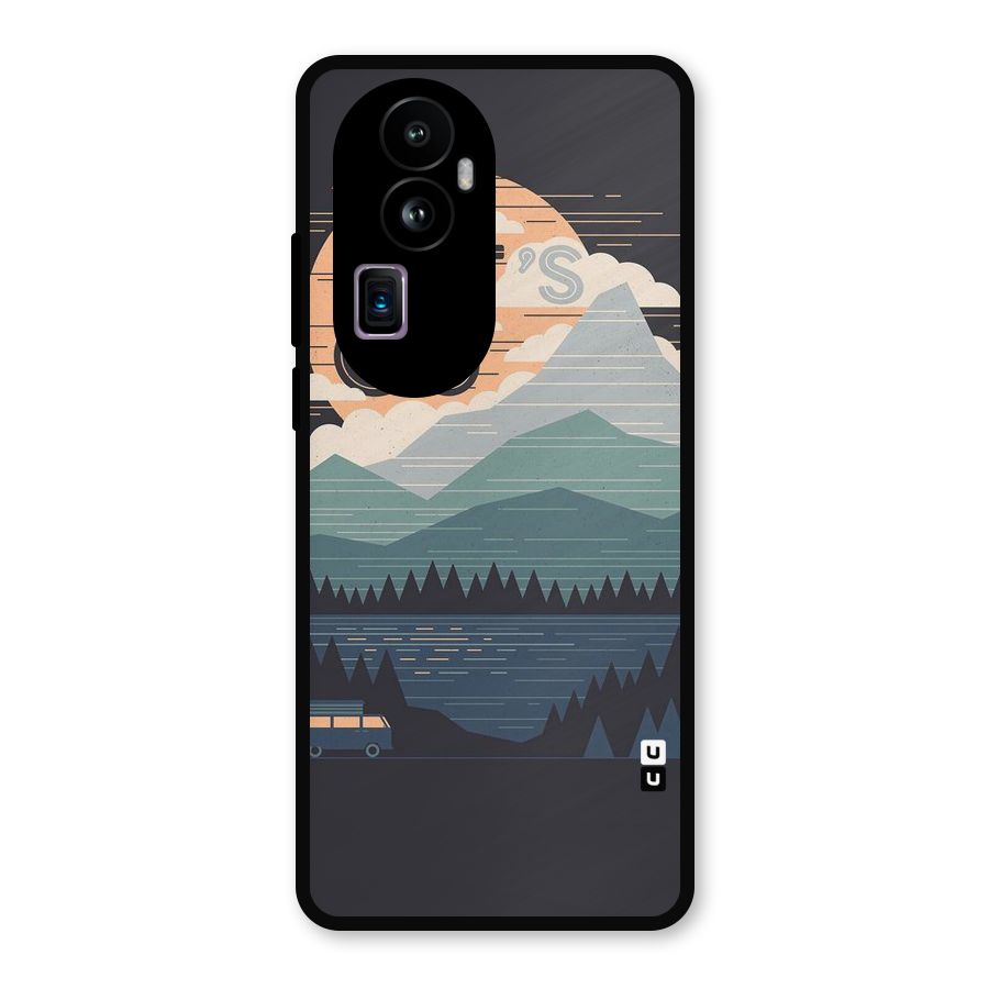 Abstract Travel Metal Back Case for Oppo Reno10 Pro Plus