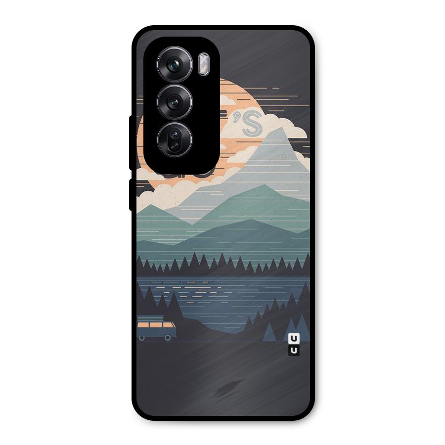 Abstract Travel Metal Back Case for Oppo Reno12 Pro