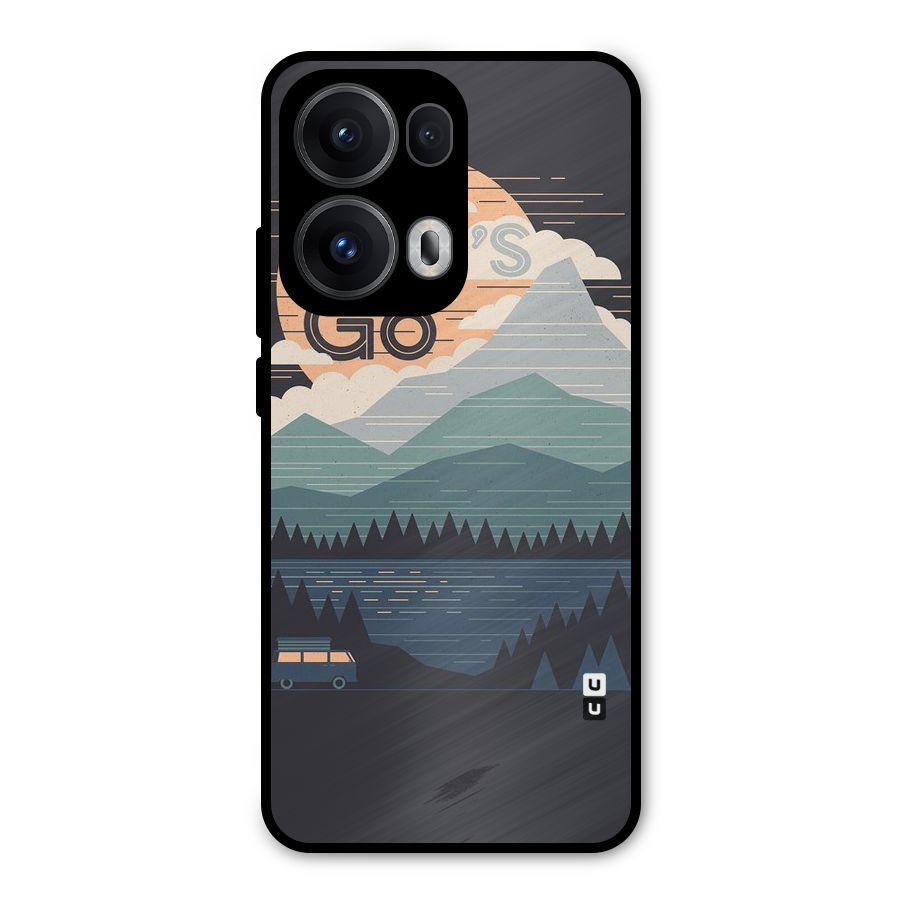 Abstract Travel Metal Back Case for Oppo Reno13 Pro