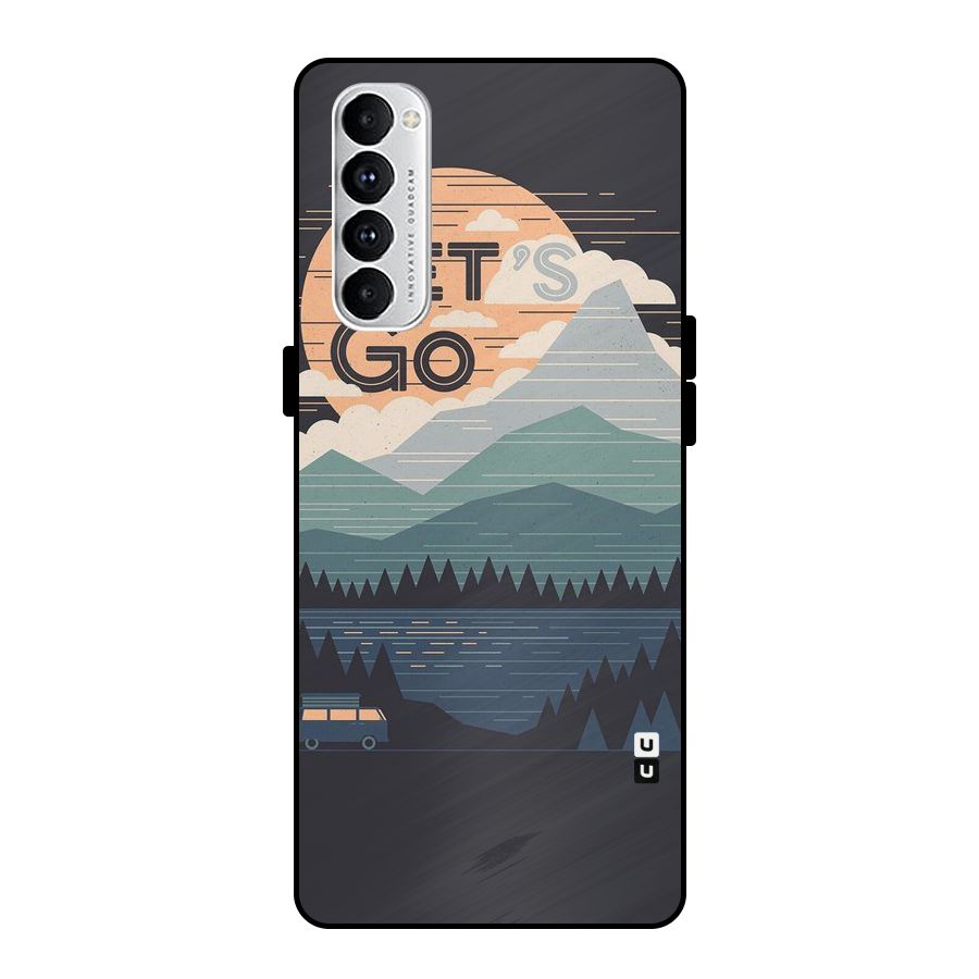 Abstract Travel Metal Back Case for Oppo Reno4 Pro