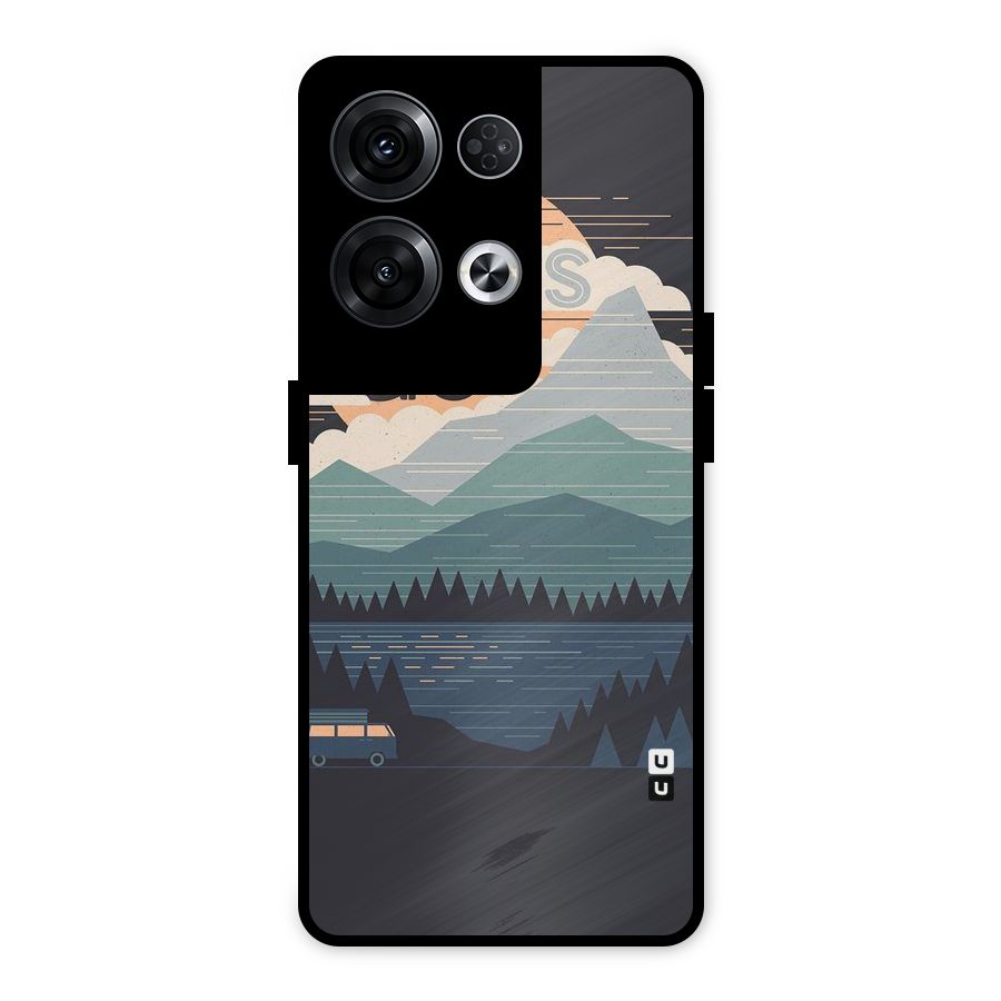 Abstract Travel Metal Back Case for Oppo Reno8 Pro 5G