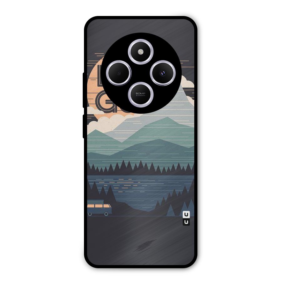 Abstract Travel Metal Back Case for Poco C75 5G