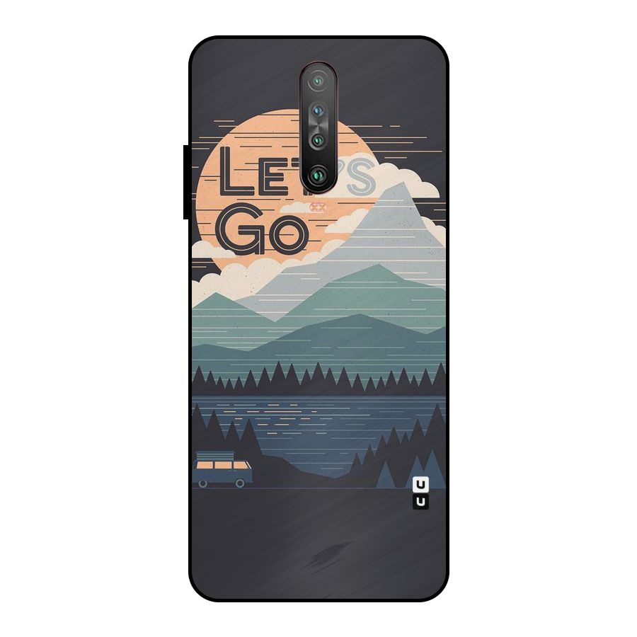 Abstract Travel Metal Back Case for Poco X2