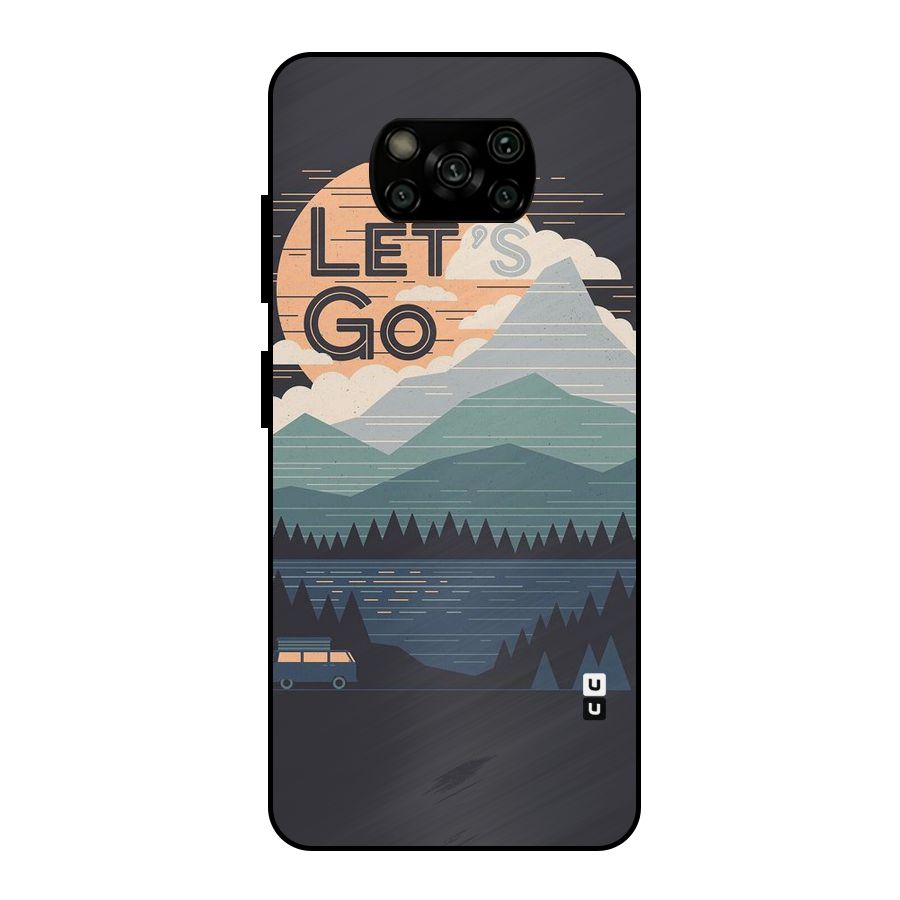 Abstract Travel Metal Back Case for Poco X3
