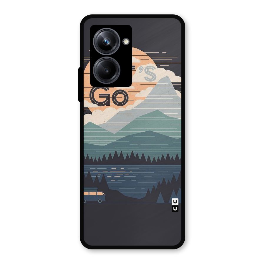Abstract Travel Metal Back Case for Realme 10 Pro
