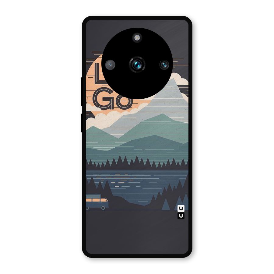 Abstract Travel Metal Back Case for Realme 11 Pro Plus