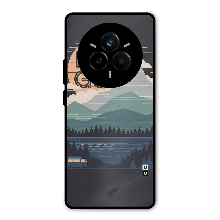Abstract Travel Metal Back Case for Realme 14 Pro