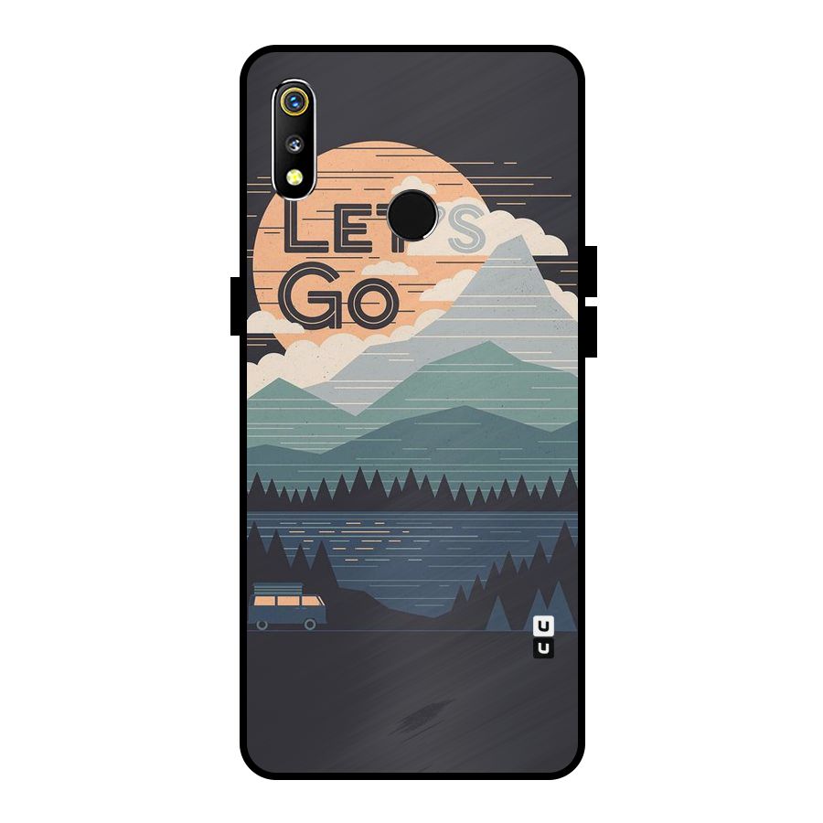 Abstract Travel Metal Back Case for Realme 3i