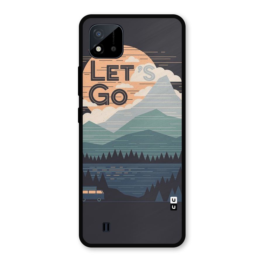 Abstract Travel Metal Back Case for Realme C11 2021