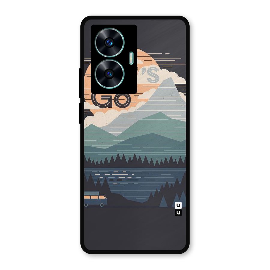Abstract Travel Metal Back Case for Realme C55