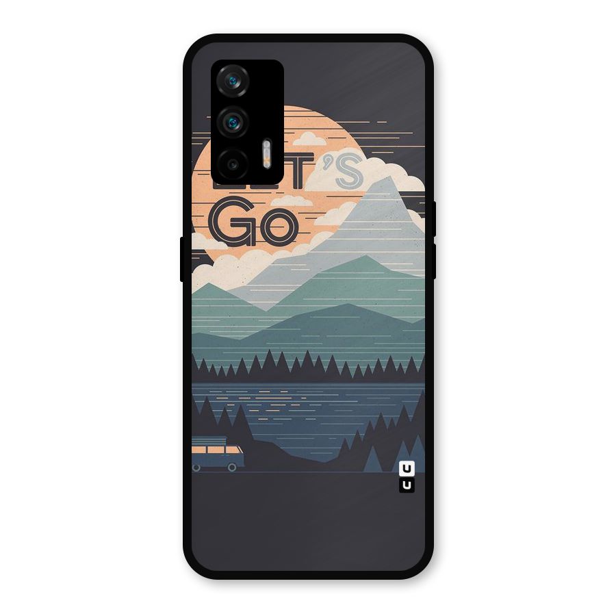 Abstract Travel Metal Back Case for Realme GT 5G