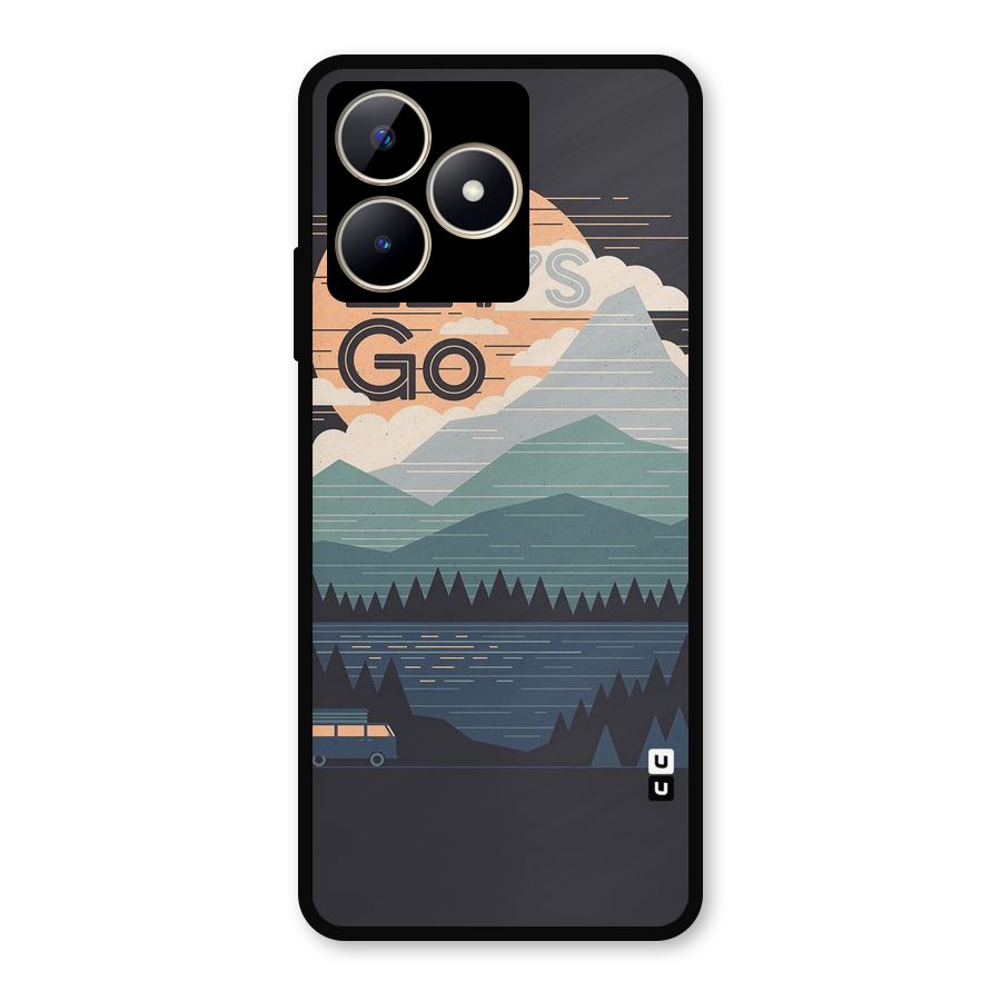 Abstract Travel Metal Back Case for Realme Narzo N53